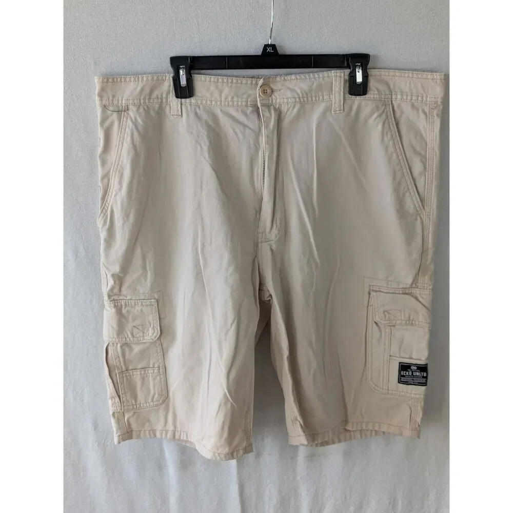 Y2k Ecko Unltd. Baggy Cargo Shorts Cream Men's Size 40